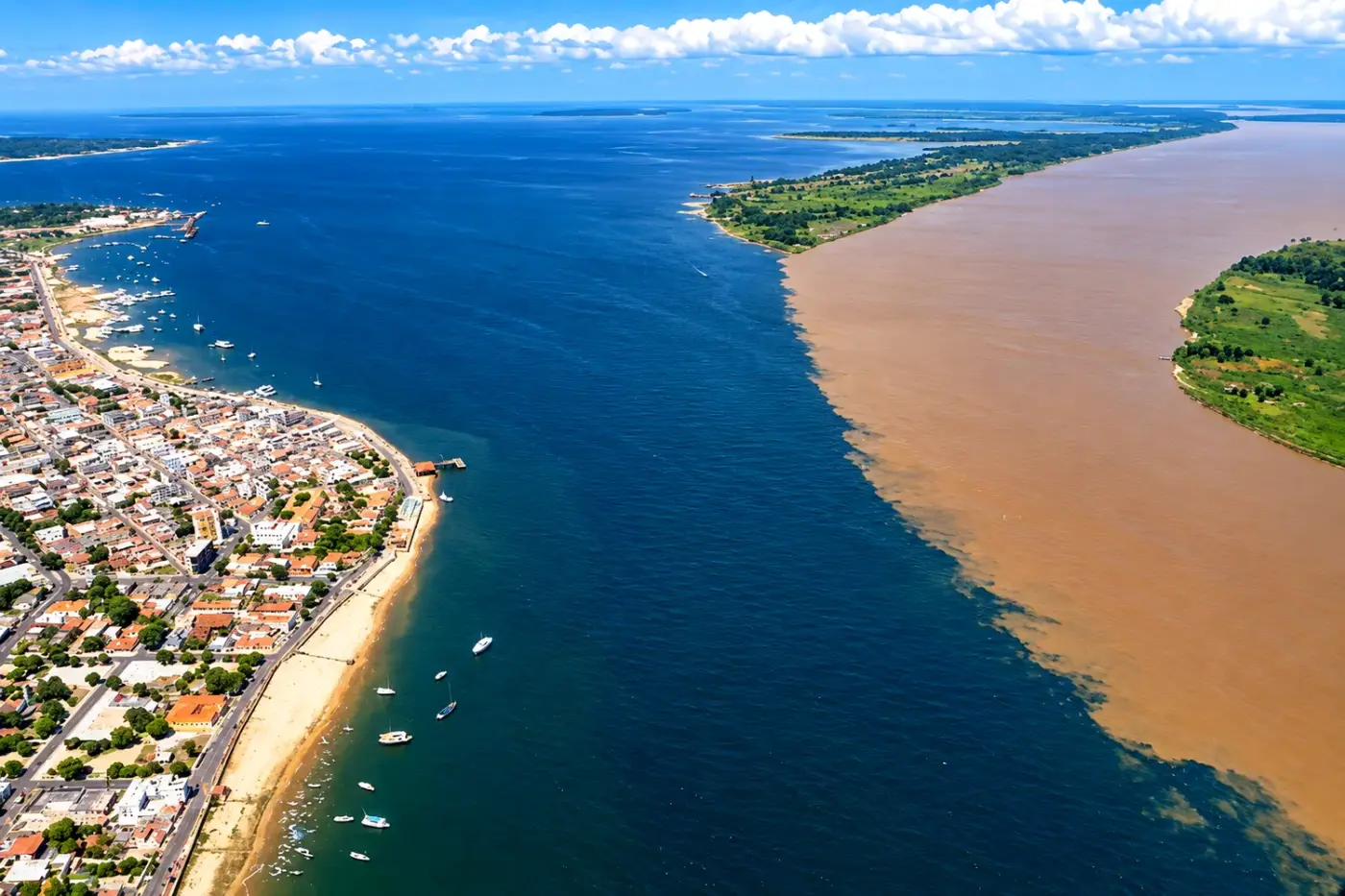 Encontro das Águas visto de cima - Sol Ecoturismo Alter do Chão